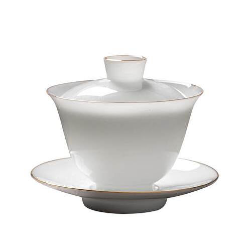 冰种玉瓷茶具套装德化白瓷茶杯盖碗整套送礼开业商务礼品礼盒装
