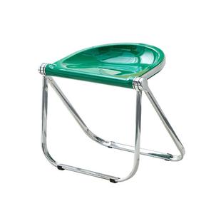 ins透明折叠凳家用亚克力现代化妆凳中古餐厅凳子金属折叠椅ins风