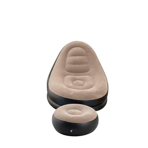 新款加厚充气沙发懒人沙发带脚凳户外可折叠便携躺椅单人榻榻米