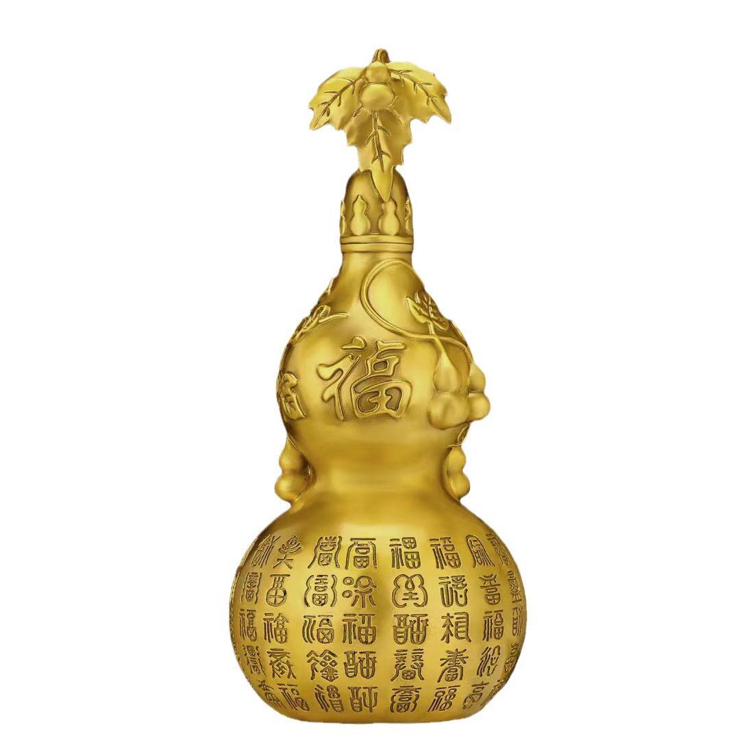 铜葫芦摆件大号小号黄铜空心开口大葫芦百福禄客厅家居玄关装饰品