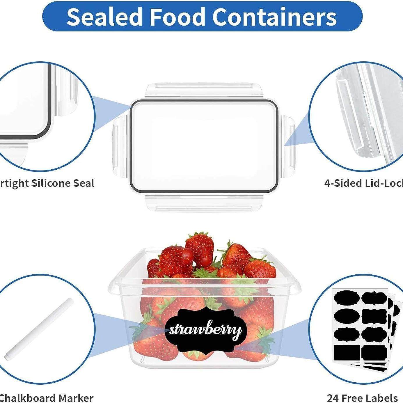 厂家直供16件套保鲜盒冰箱收纳盒家用透明塑料储物密封盒水果沙拉,餐饮具,保鲜盒,淘宝优惠券,粉丝福利购,淘宝优惠卷