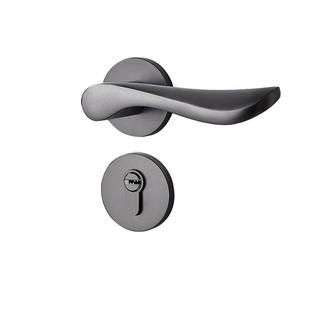 卧室门锁一体灰色把手含锁室内房门锁卫生间木门家用磁吸静音锁具