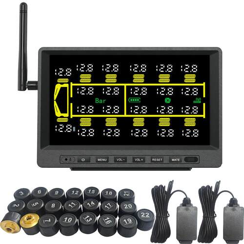 卡车大屏胎压监测器TPMS14轮16轮18轮20轮22轮外置轮胎监测系统