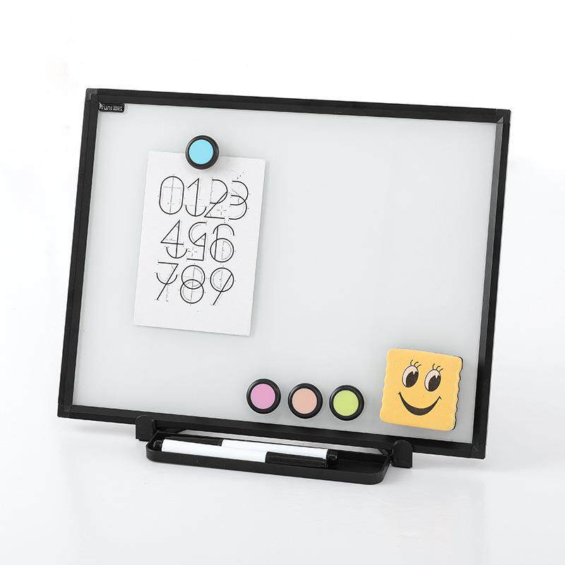 桌面钢化玻璃小白板留言板会议办公支架式写字板磁性留言板提示板