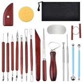 电商陶泥工具18件套软陶泥塑雕刻刀修坯刀切泥线粘土陶艺工具