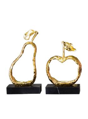 美式轻奢创意居家水果金属摆件家用客厅样板间玄关工艺品摆设