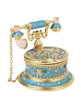 复古电话机外贸工艺品珐琅彩首饰盒家居梳妆台小摆件爆款饰品