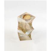 现代轻奢层叠扭转玻璃水晶花器摆件样板房售楼处软装 家居饰品