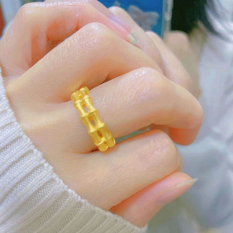 越南沙金古法戒指男女正品黄铜镀金色仿真假黄金结婚指环首饰戒子