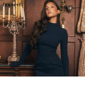 House 显身材A字裙Mahalia 海军蓝迷你包臀连衣短裙性感时尚