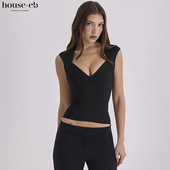 CB百搭黑色弹力绷带上衣The House Icon