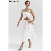 House 刺绣太阳裙Vivien 优雅度假风雪绒色英式