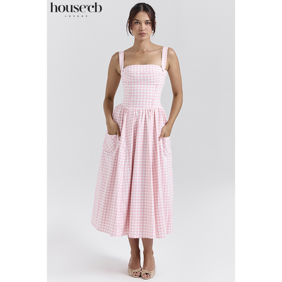 HouseofCB文艺复古格子连衣裙