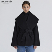 CB时尚 House 黑色羊毛青果领外套James
