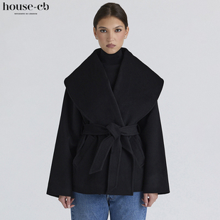 黑色羊毛青果领外套James CB时尚 House