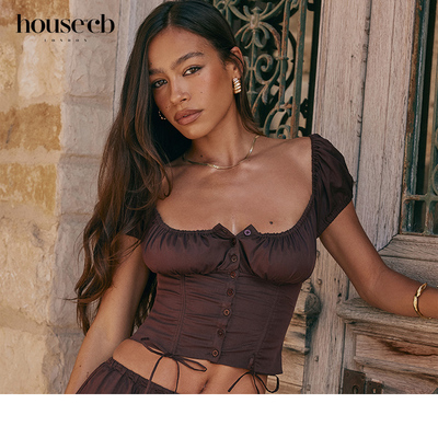 HouseofCB修身高级感褶皱胸衣