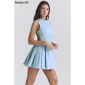 House 休闲蓝色露背连衣裙Ingrid