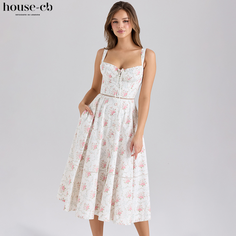 HouseofCB休闲印花中长裙