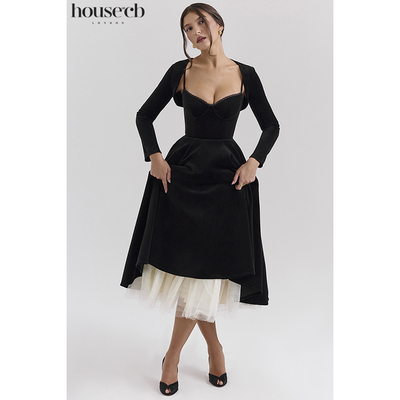 HouseofCB轻奢天鹅绒连衣裙