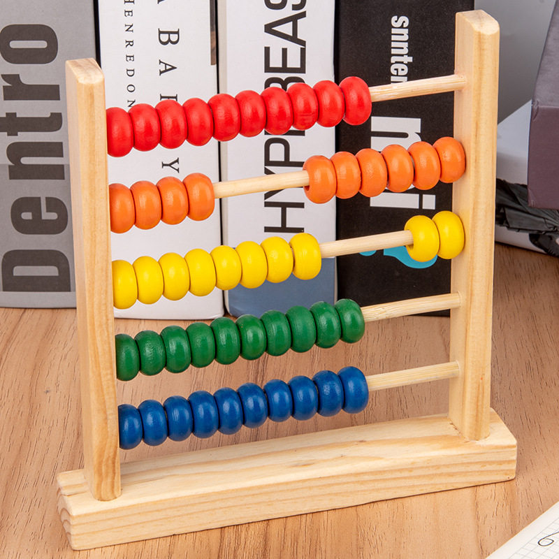Educational Toy Mini Wooden Abacus Children Early Math Learn - 实物图