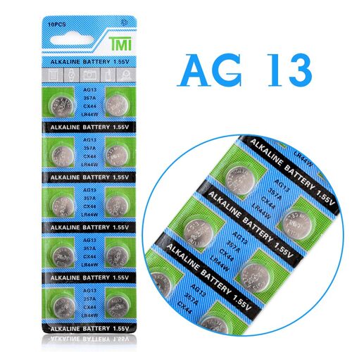 10PCS 1.55V AG13 LR44 Alkaline Cell Coin Battery AG 13 LR44W