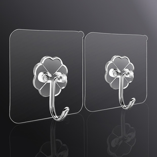 10PCS Transparent Self Adhesive Hook Wall Hanging Hooks for