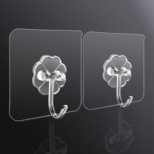 10PCS Transparent Self Adhesive Hook Wall Hanging Hooks for
