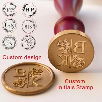 Personalized Wedding Wax seal stamp with 2 initials,Custom w