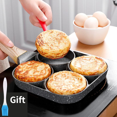 4-hole Omelet Pan Frying Pot Thickened Non-stick Egg Pancake