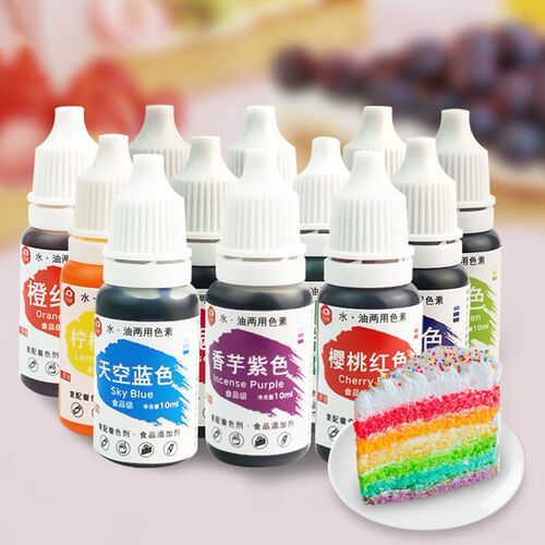 12 Colors Color Pigt 10ml Natural Ink Food Coloring Cake Pas