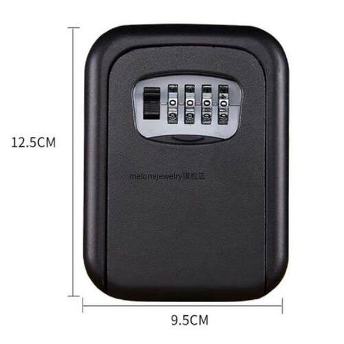4 Digit Combination Key Lock Box Aluminum Wall Mounted Key