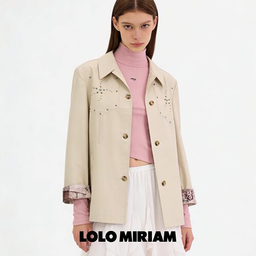 LOLO MIRIAM26秋铆钉西装外套莱赛尔廓形轻奢风213220A014