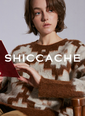 希凯驰25冬设计师款复古格纹毛衫羊毛慵懒撞色复古133128B014