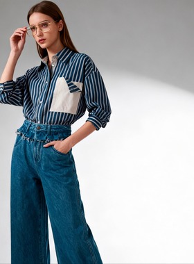 LOLO MIRIAM25秋复古美式薄款棉服绸衬衫包袖翻领外套313W7C004