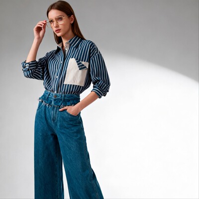 LOLO MIRIAM25秋复古美式薄款棉服绸衬衫包袖翻领外套313W7C004