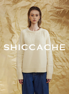 希凯驰25冬设计师款100%绵羊毛星球毛衫长袖纯色上衣133128M041