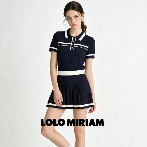 LOLO MIRIAM26夏针织连衣裙收腰翻领学院风运动风532211711108