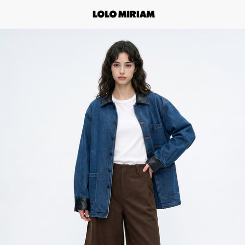LOLOMIRIAM秋季设计师牛仔风衣
