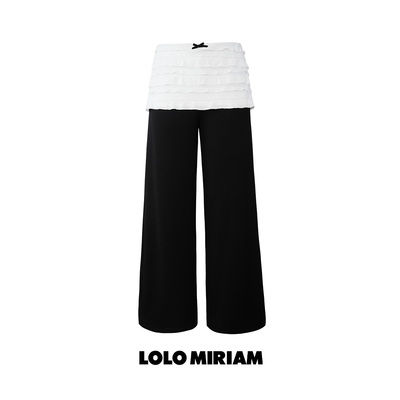 LOLO MIRIAM26春假两件屁帘裤休闲裤简约口袋撞色高腰313W7U012