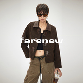 Farenew26春设计师款 短款 夹克外套彩点拼接领口复古风31827046