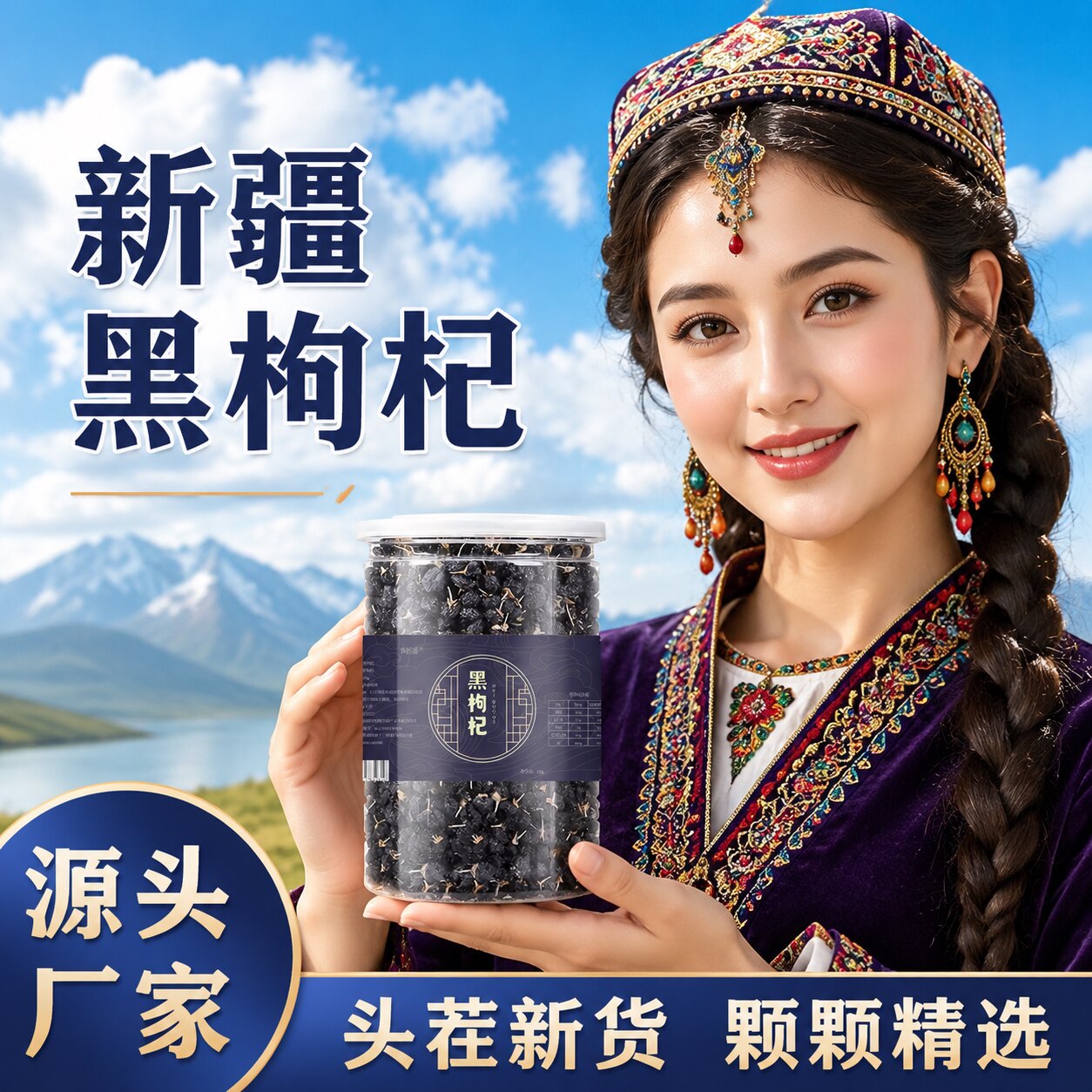 新疆特产黑枸杞正宗新疆枸杞黑枸杞枸杞子黑枸杞干大颗粒枸杞批发