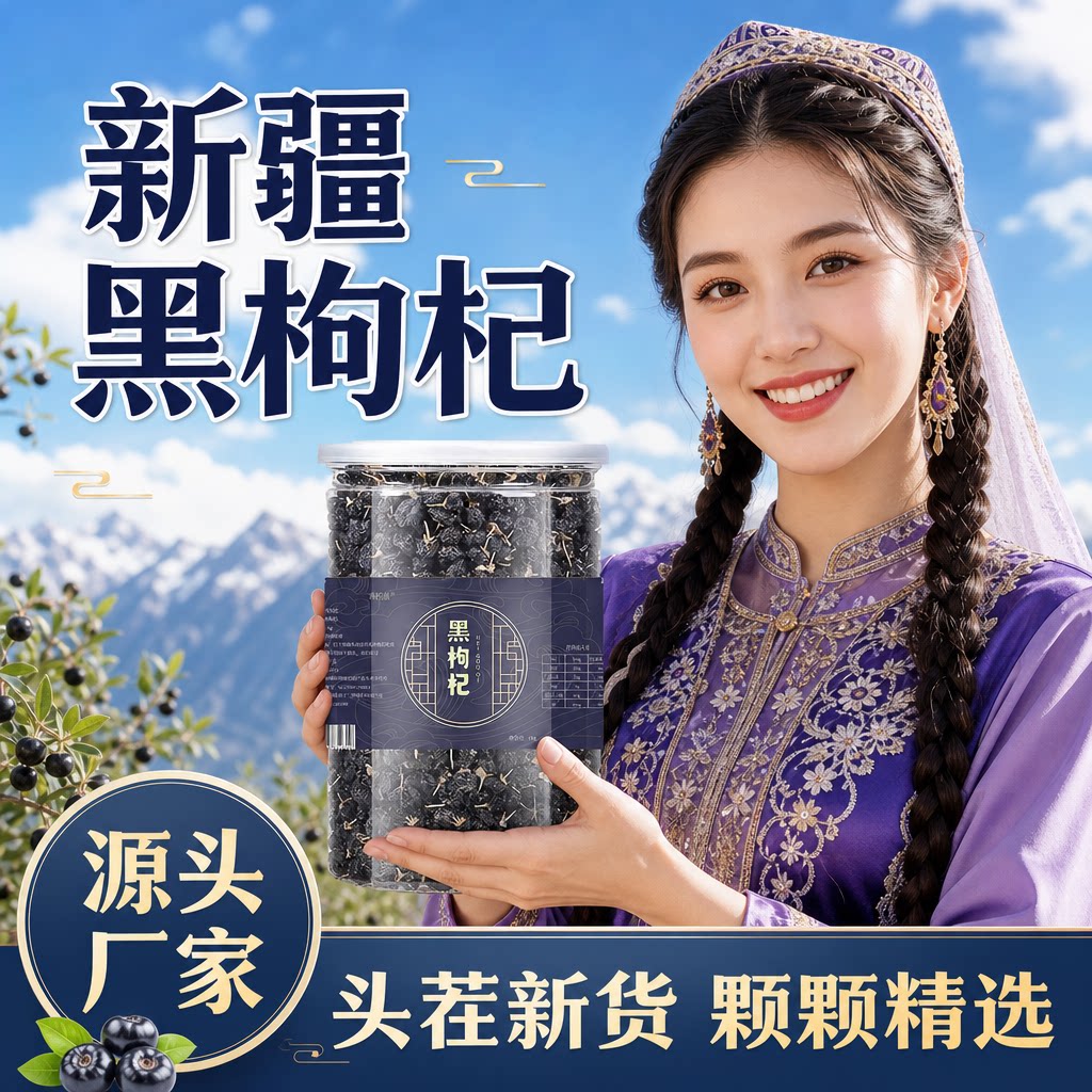 新疆特产黑枸杞正宗新疆枸杞黑枸杞枸杞子黑枸杞干大颗粒枸杞批发