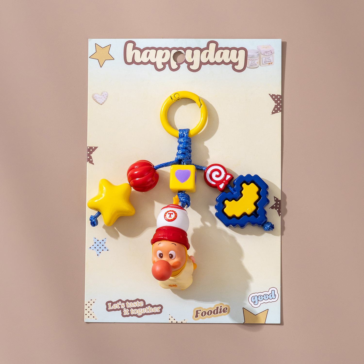 萌趣星星人公仔钥匙扣萌粒改娃包包挂件个性潮流配饰货源