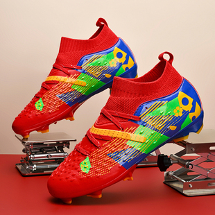 回力新款高帮足球鞋男女青少年专业训练运动鞋学生长钉碎钉训练鞋