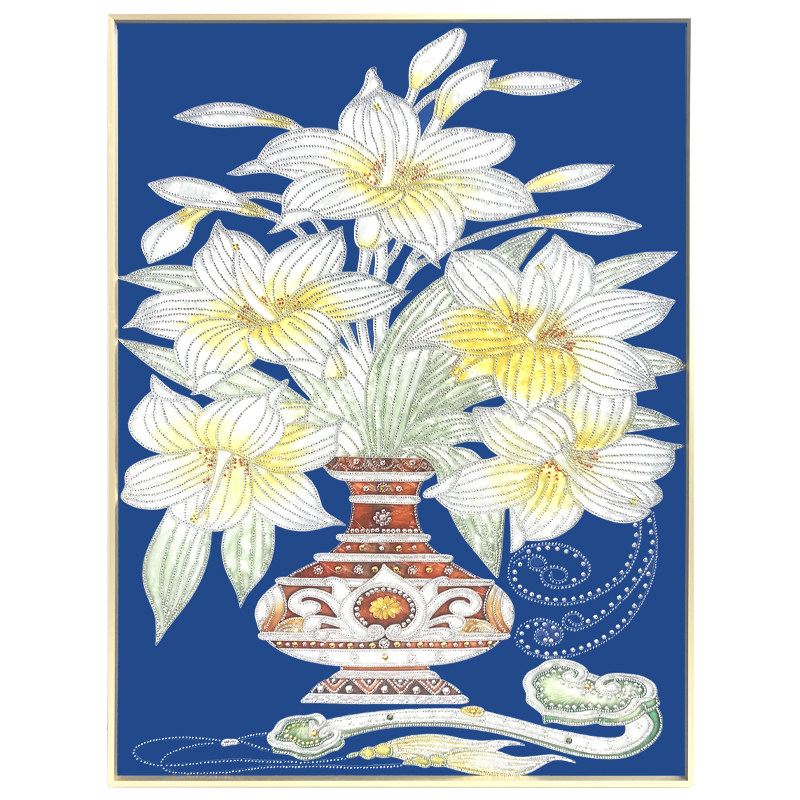 好货RJ瑞杰 欧式轻奢入户玄关装饰画美式竖版走廊过道挂画 花开