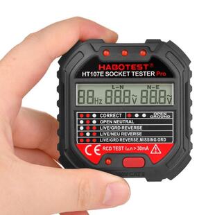 HT107 Socket Tester Voltage Test EU/UK/US Plug Line Tester R