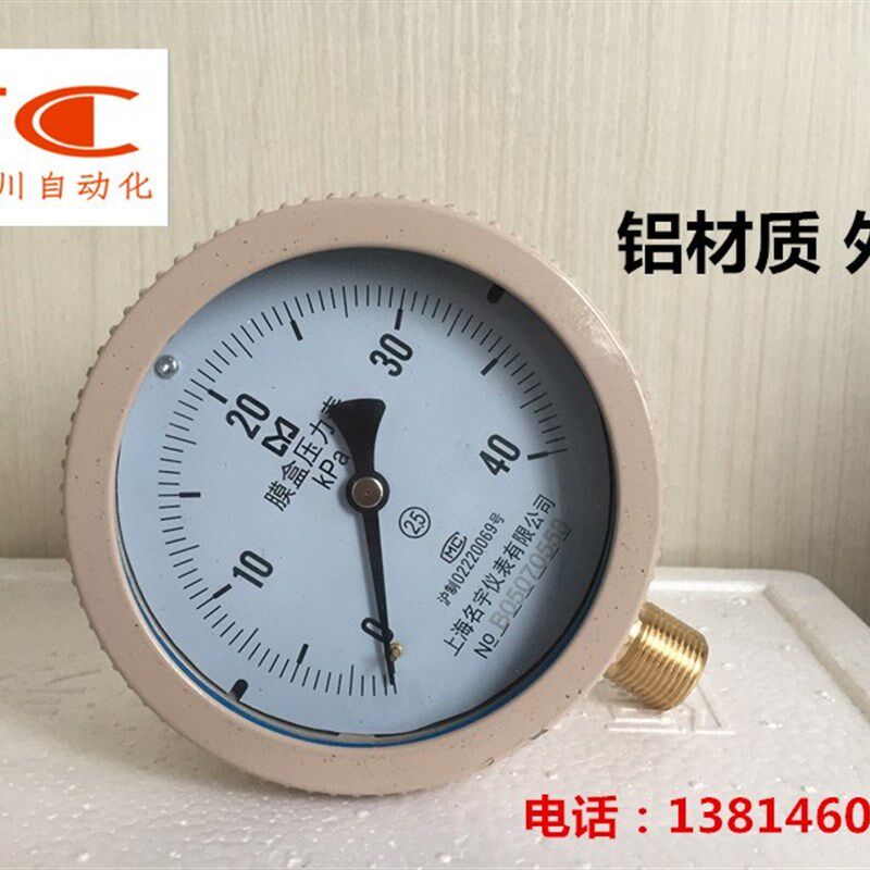 好货天湖 YE100膜盒压力表 60kpa不锈钢膜盒表 天燃气微压表