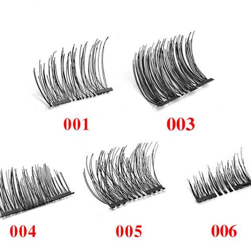 极速4Pcs/Set 3D 1 2 Magnetic Eyelashes on Magnets Handmade N