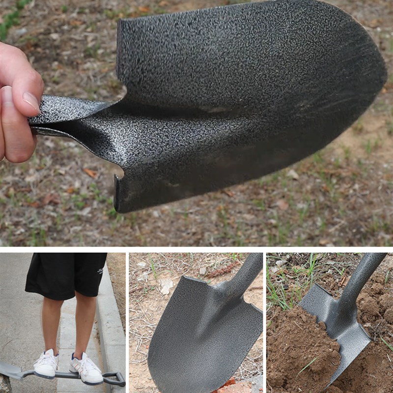 铁锹锰钢铲子户外挖土园艺工具农用小铁铲挖菜全钢一体工兵堆高机