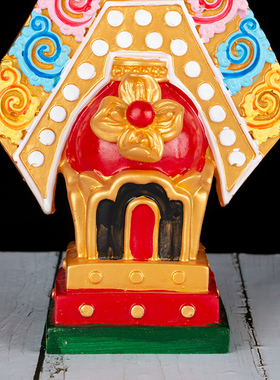 密宗用品藏传彩绘三根本朵玛上师本尊空行大鹏展翅摆件摩尼宝